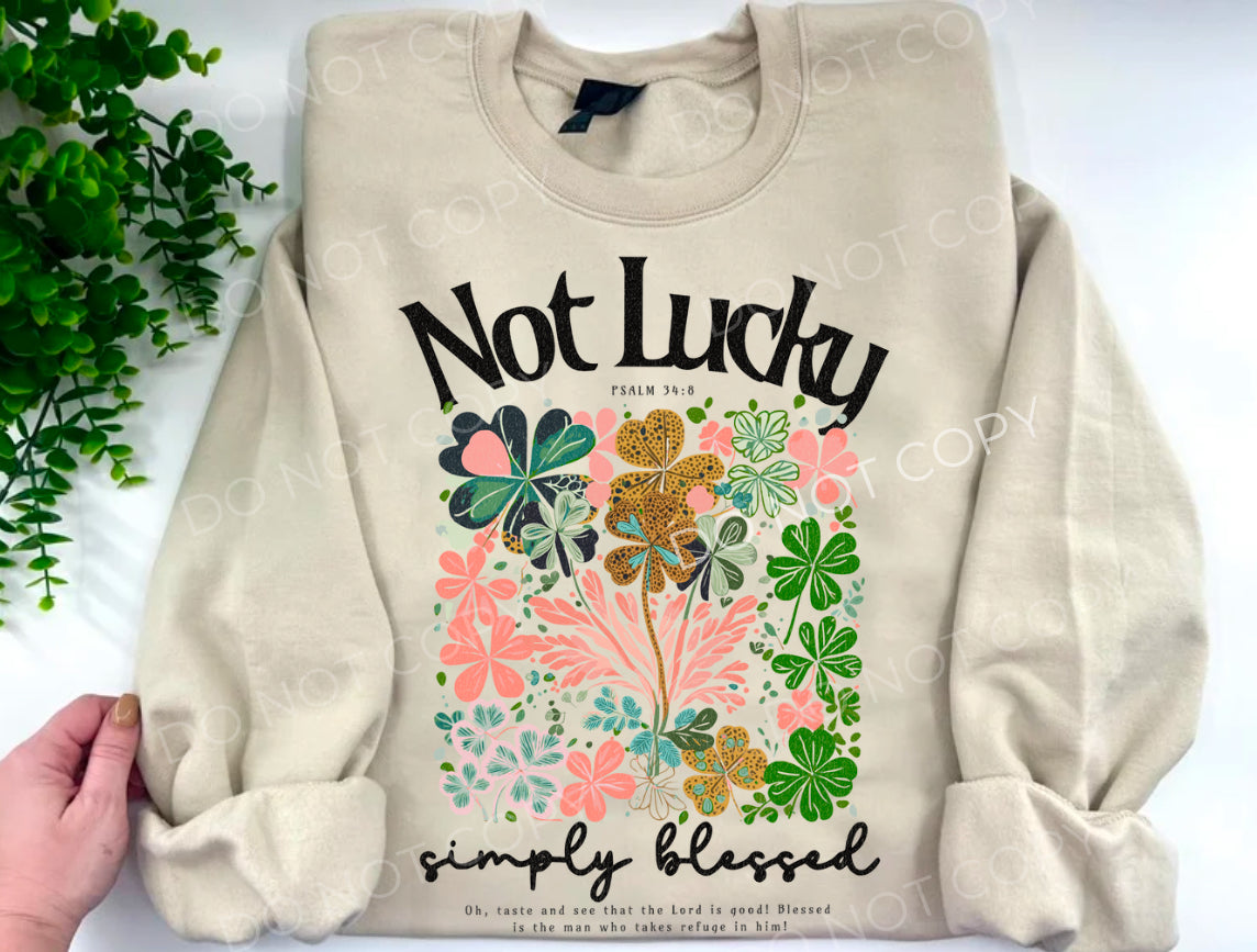 Not Lucky Simply Blessed Floral Shamrock - Custom
