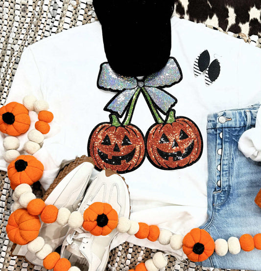 Sequence Print Cherry Pumpkins Tee